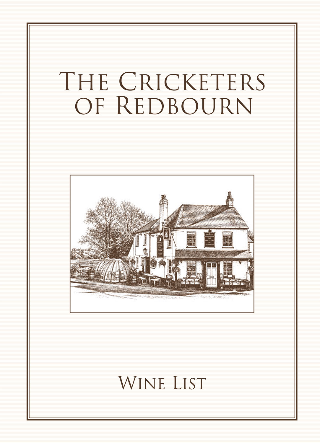 The Cricketers Wine Menu